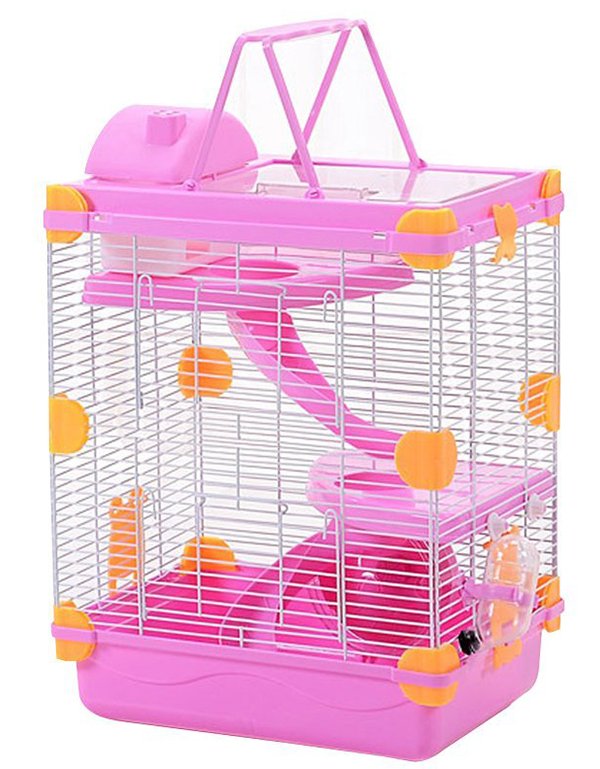 pink castle hamster cage